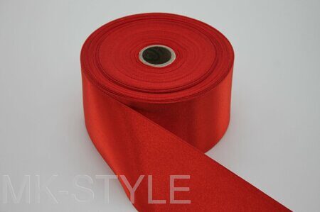 Атласная лента двухсторонняя 65 мм. (6,5 см.) - красная