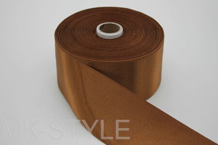 Атласная лента двухсторонняя 65 мм. (6,5 см.) - коричневая